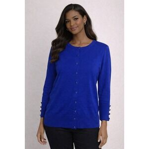 Audrey & Grace- Trendy Winter‎ Royal Blue Cardigan Size L